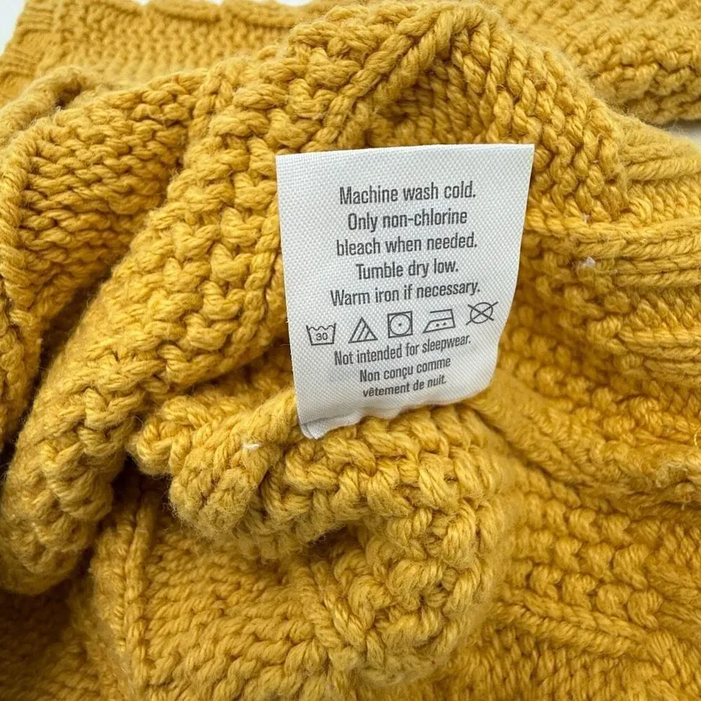 Gymboree Mustard Yellow Button Up Chunky Knit Cardigan Sweater - US Toddler Size